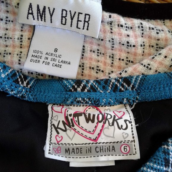 Lot of 2 Girl's Skirts Pink & Blue Check Pleated 6 - Picture 7 of 8